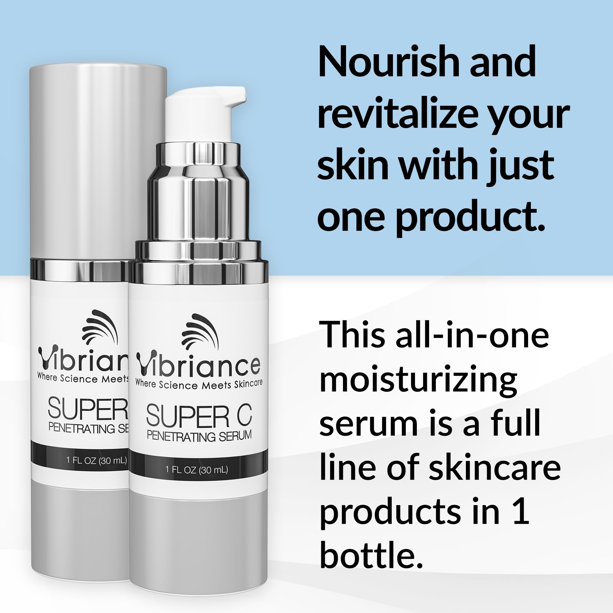 Vibriance Super C Vitamin C Serum for Mature Skin, 1 fl oz | All-in-One Vitamin C, Hydrates, Firms, Lifts, Smooths, Targets Age Spots, Wrinkles