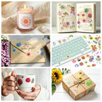 316Pcs Transparent Flower Stickers for Scrapbooking, Floral Decals Tweezer