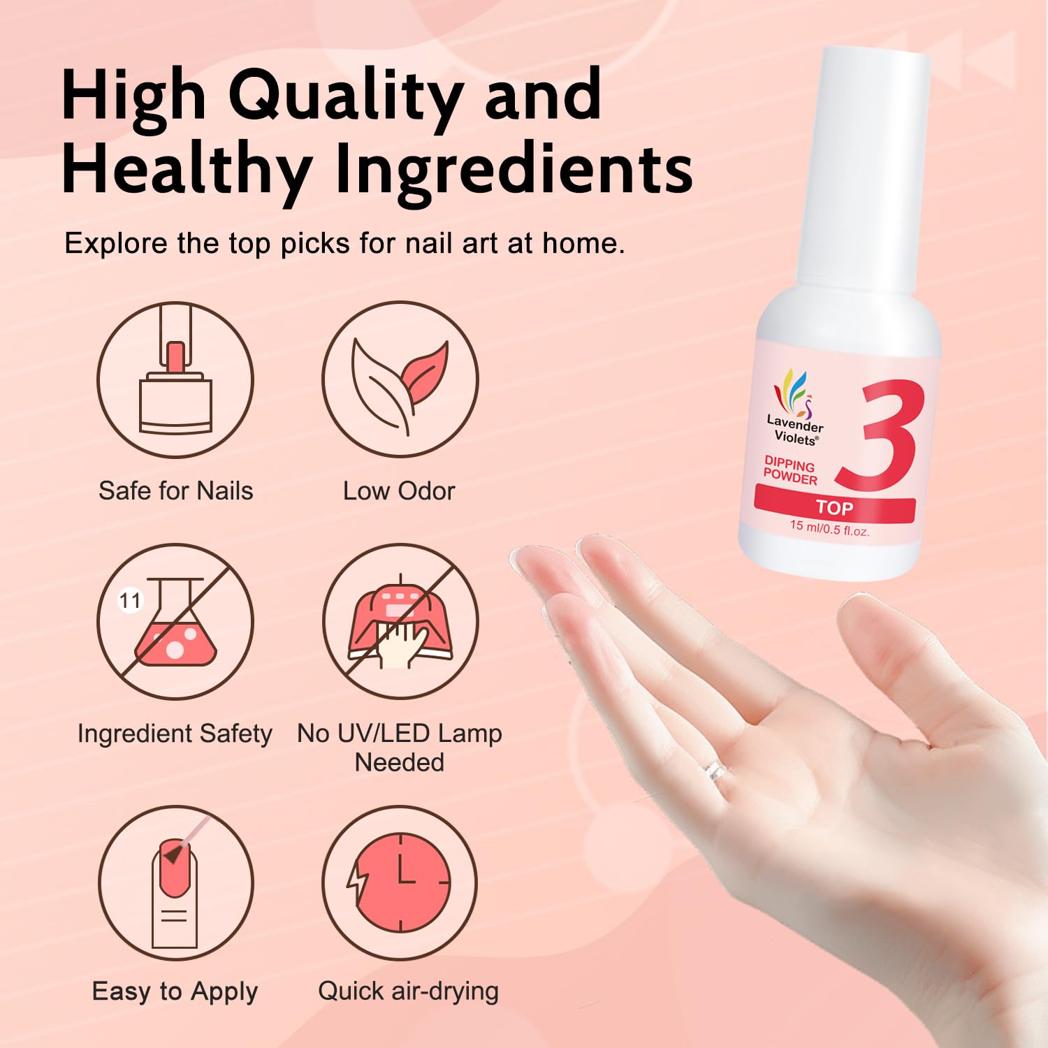 Buy now Lavender Violets Dip Powder Liquid Set with Activator, Base Top Coat and Brush Saver 0.5oz/Bot Nail File Necessary Tools for Dipping Powder Acrylic Manicure Pedicure J775 at indiglob india