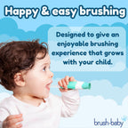 Buy now brush-baby BabySonic Infant and Toddler Electric Toothbrush for Ages 0-3 Years - Smart LED Timer and Gentle Vibration Provide a Fun Brushing Experience - Includes 2 Sensitive Brush Heads (Teal) at indiglob india