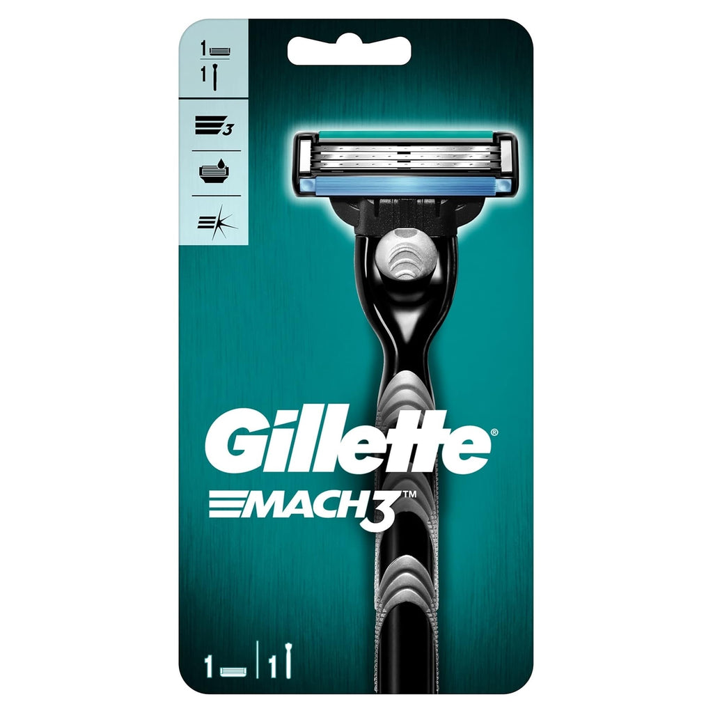Buy now MACH 3 - Handle w/1 Cartridge & Turbo REFILLABLE Razor at indiglob india