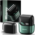Mbzoey Electric Foil Shavers for Men: IPX7 Waterproof - Magnetic Cover | Mini Razor for Travel - Face Shaver with LED Display & USB-C Fast Charge - Micro-Comb Technology & Precision Blades