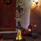 Lighted Halloween Wooden Witch Broom for Indoor Outdoor Decorations