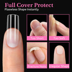Premium imported soft gel medium almond nail tips, 600 pieces for flawless nail extensions and protection.