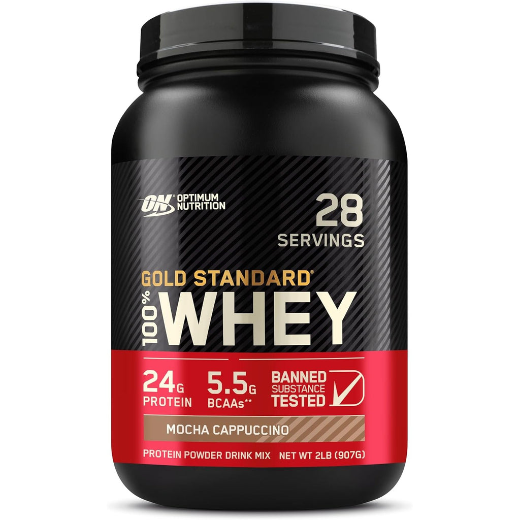Buy now Optimum Nutrition Gold Standard 100% Whey Protein Powder, Strawberry Banana, 5 Pound (Packaging May Vary) at indiglob india