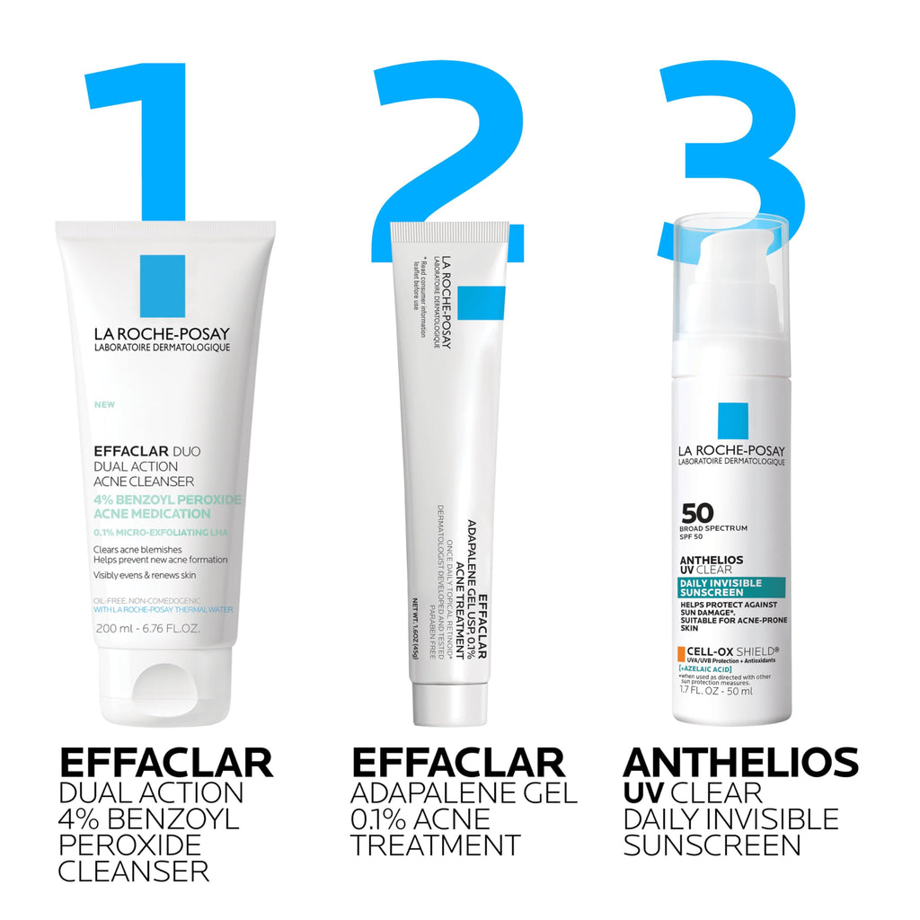 La Roche-Posay Effaclar Dual 4% Benzoyl Peroxide Acne Face Wash 6.76oz | Acne treatment with LHA exfoliant helps clear and prevent blemishes. Paraben free, oil free acne wash.