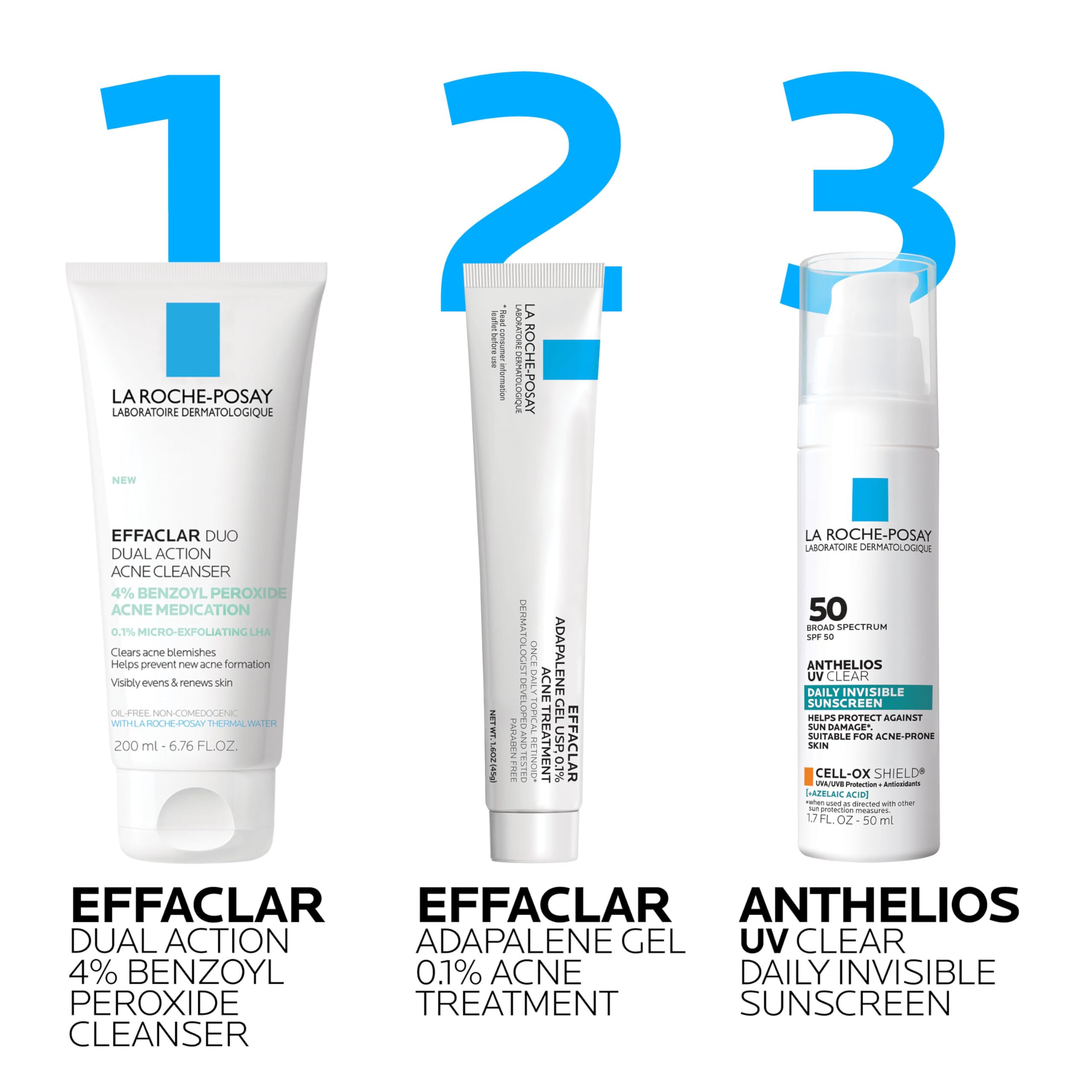 La Roche-Posay Effaclar Dual 4% Benzoyl Peroxide Acne Face Wash 6.76oz | Acne treatment with LHA exfoliant helps clear and prevent blemishes. Paraben free, oil free acne wash.