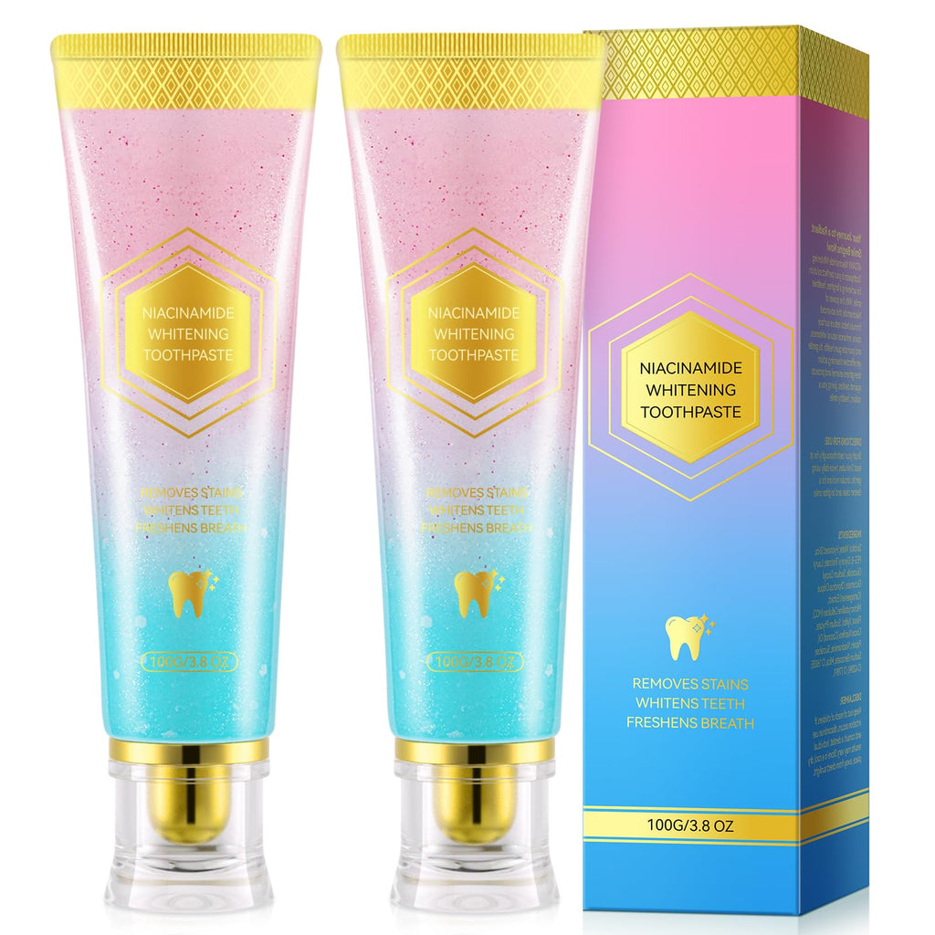 2Pack Niacinamide Whitening Toothpaste, Niacinamide Intensive Toothpaste, Fresh Breath, 7.6 Oz