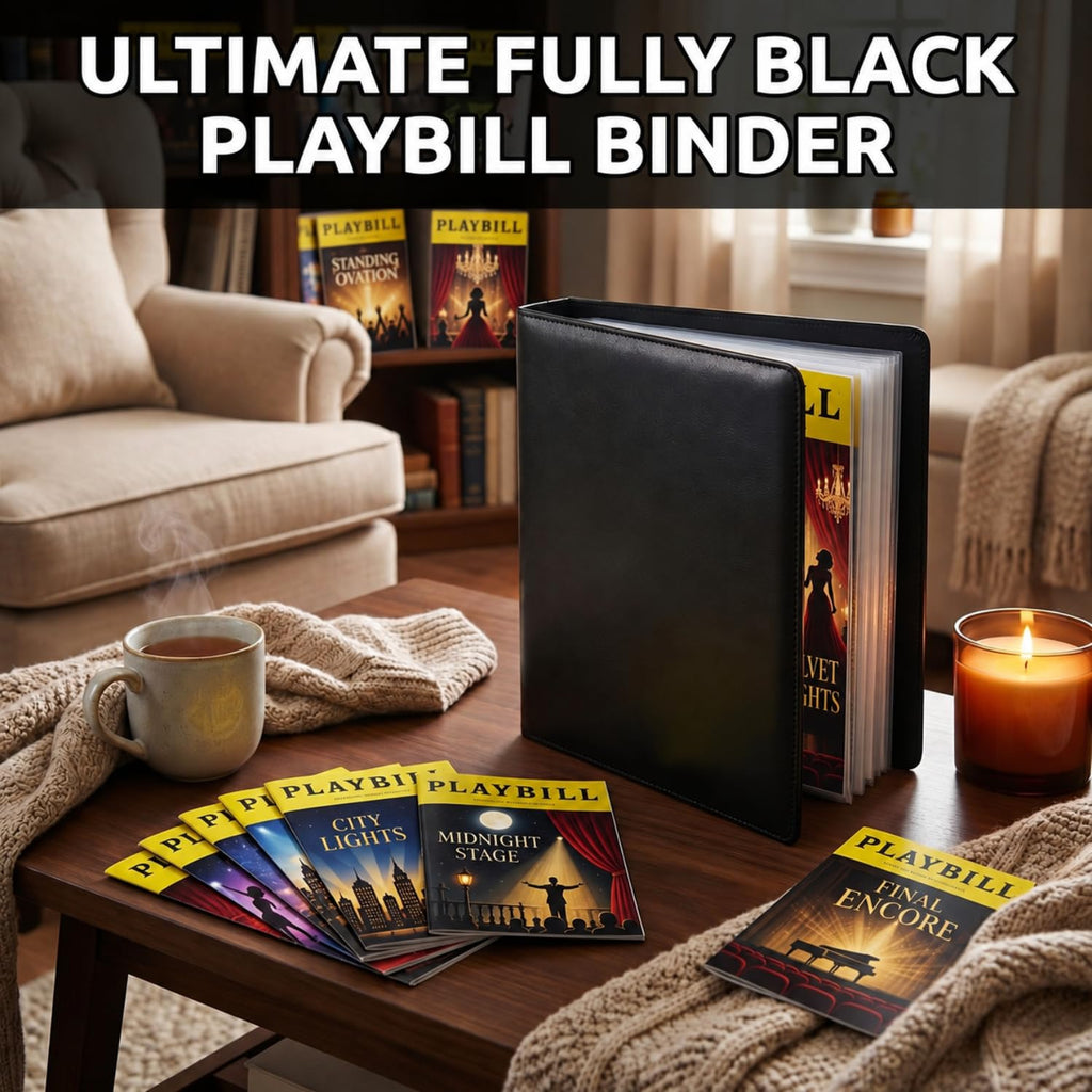 Playbill Binder with Sleeves, Broadway Showbill Organizer Gifts for Theater