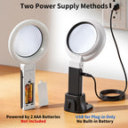 JARLINK Magnifying Glass with Light and Stand, 3 Modes Foldable Magnifier