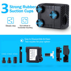 CWKJ Fountain Pump, 80GPH(4W 300L/H) Submersible Water Pump, Durable Outdoor Fountain Water Pump with 4.9ft Tubing (ID x 1/3-Inch), 3 Nozzles for Aquarium, Pond, Fish Tank, Water Pump Hydroponics