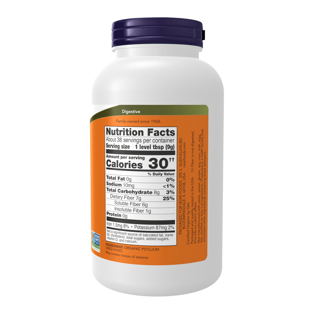 Buy now NOW Foods Supplements, Psyllium Husk Powder, Certified Organic, Non-GMO Project Verified, Soluble Fiber, 12-Ounce at indiglob india