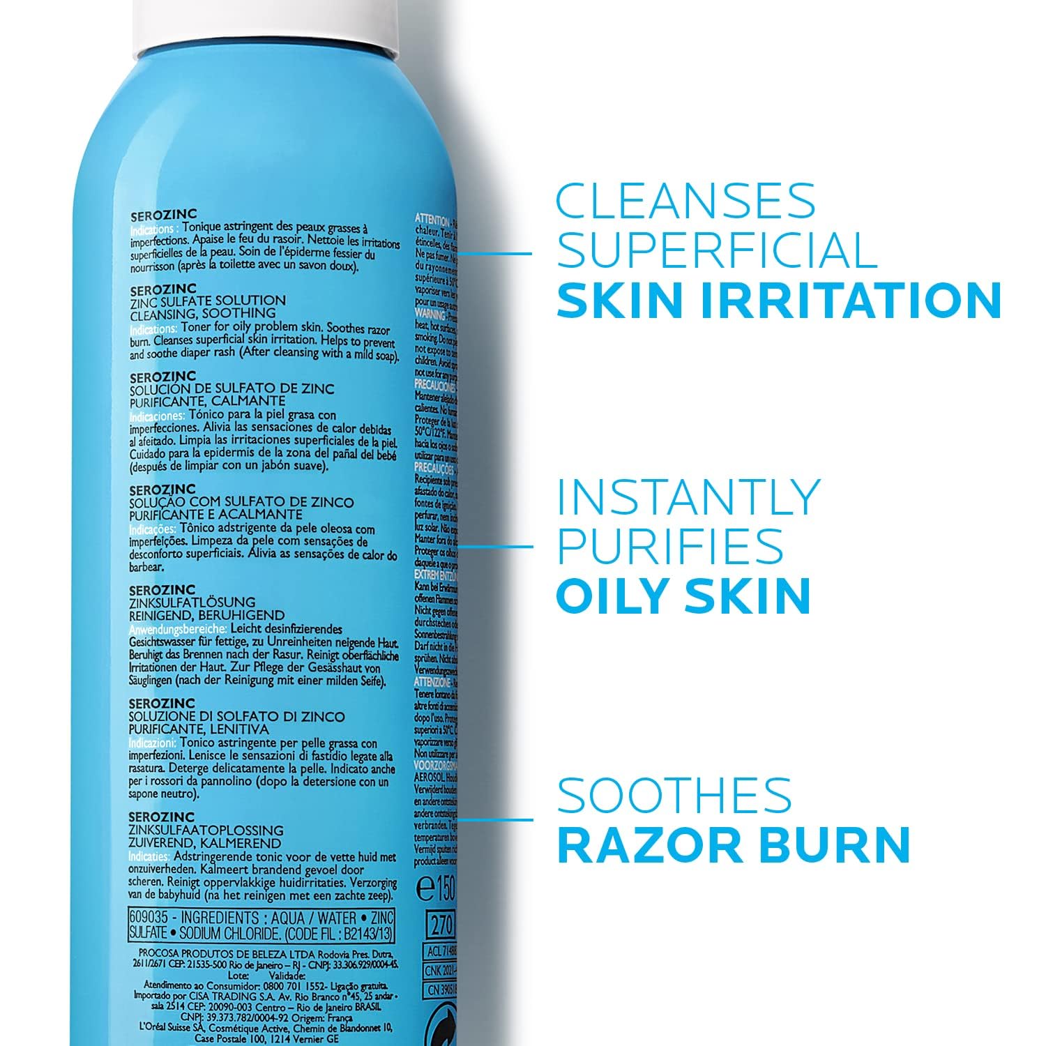 Buy now La Roche-Posay Serozinc Face Toner for Oily Skin with Zinc, Mattifying Face Spray and Acne Prone Skin Toner to Reduce Shine for Oil Control, Alcohol Free Face Mist, 5 Fl Oz (Pack of 1) at indiglob india
