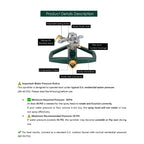 WEMADE Heavy Duty Metal Pulsating Sprinklers for Yard - 360 Degree Roating Automatic Water Sprinkler for Lawn with Metal Base, Impact Sprinklers for Large Area Covers Up to 85‘ Diameter