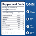 Creatine Monohydrate Gummies for Women & Men | Convenient & Easy to Take | Great Tasting Watermelon Flavor | 1g per Gummy, Low Sugar | 90 Count