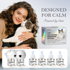 Cat Calming Pheromone Diffuser Feline Pheromones Multicat Diffuser Refills Plug in for Anxiety, Stress, Alone At Home,Spraying, Fighting, Scratching Cat Calm Relaxing 6 in 1 (2 Diffusers & 4 Refills)
