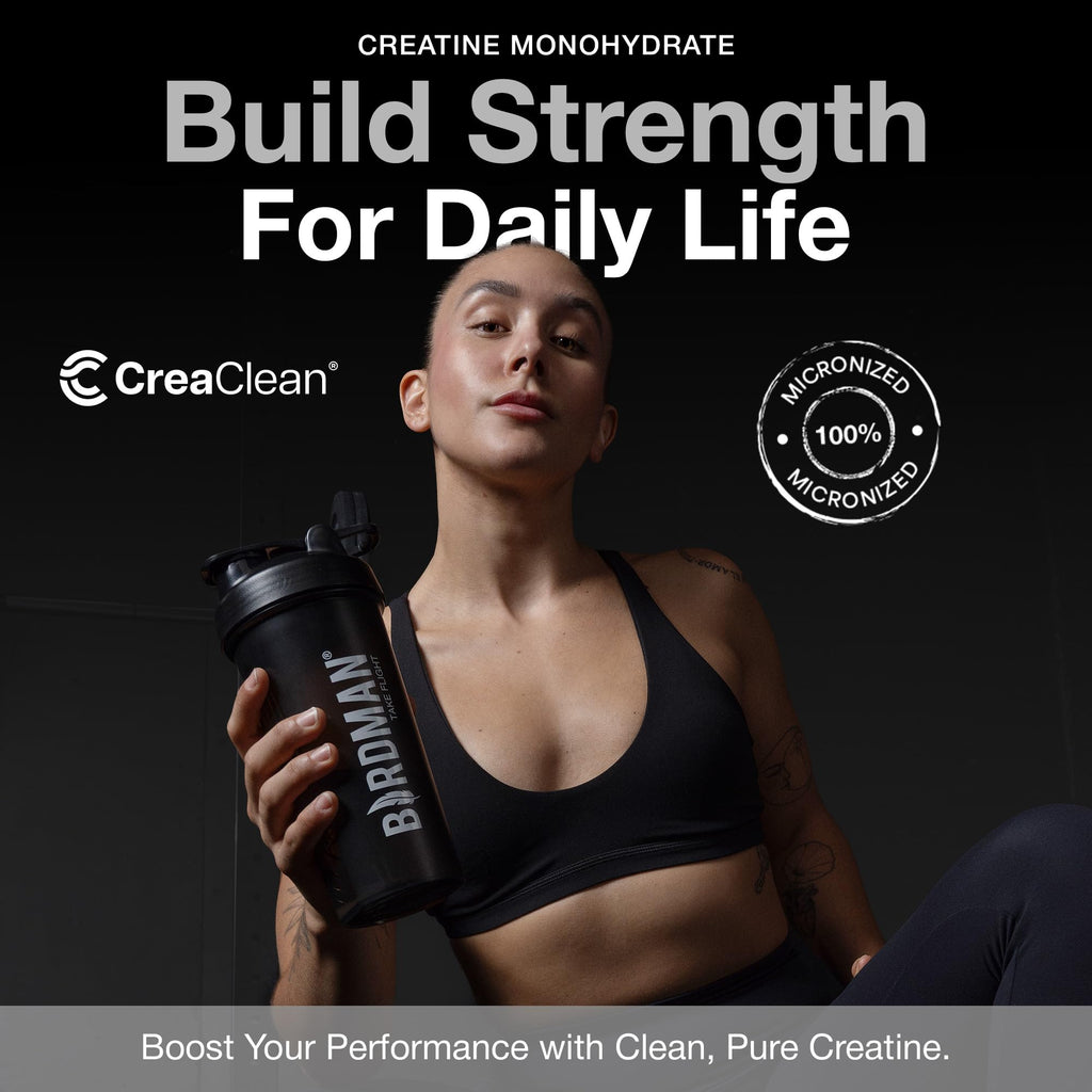 BIRDMAN Micronized Creatine Monohydrate Powder, Muscle Recovery, Caffeine Free, Creatine Pre Workout, Vegan, Post Workout, Gluten Free, Sugar Free | 80 Servings (5 Grams Each) | 0.8lb