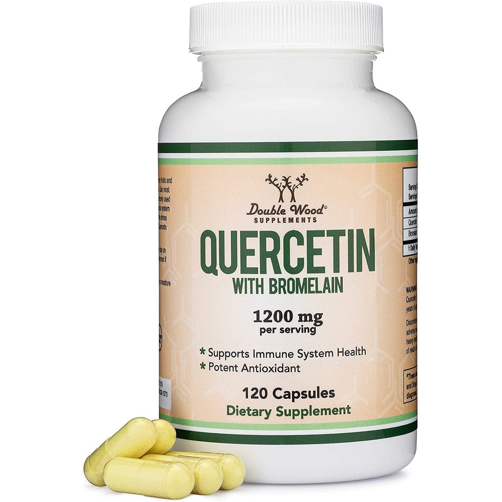 Quercetin with Bromelain 1,000mg, Immune Support for Men + Women, 120 Count | Immune + Seasonal Histamine Supplement, Bromelain for Absorption, 96% Purified Antioxidant Flavonoid, Third-Party Tested