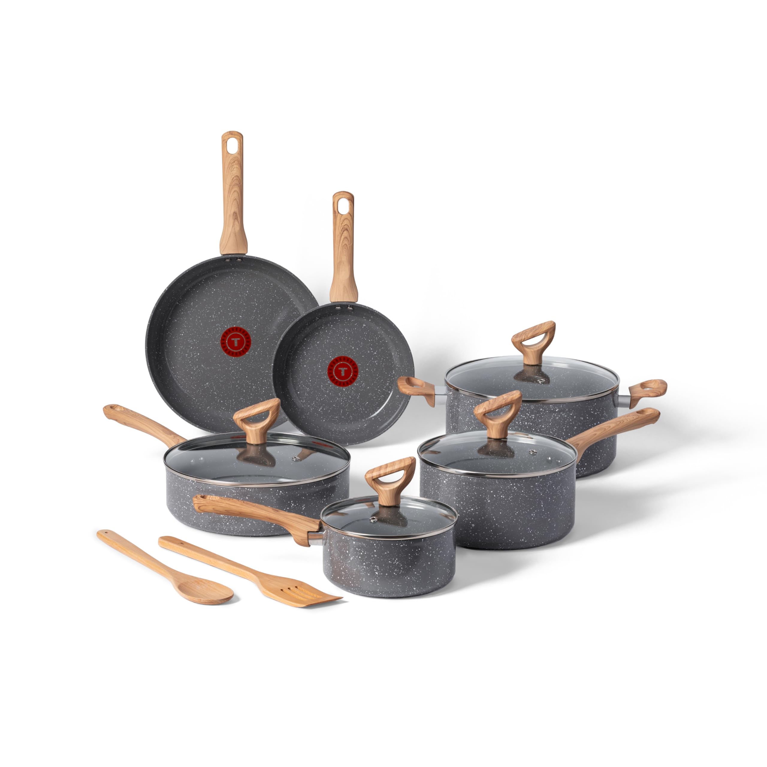 Buy now T-fal Signature Nonstick Cookware Set 12 Piece, Oven Broiler Safe 350F, Pots and Pans, Kitchen Cooking Set w/Fry Pans, Saucepans, Saute Pan, Dutch Oven, Griddle, Kitchen, Home, Dishwasher Safe, Black 12-Piece Ceramic Nonstick at indiglob india