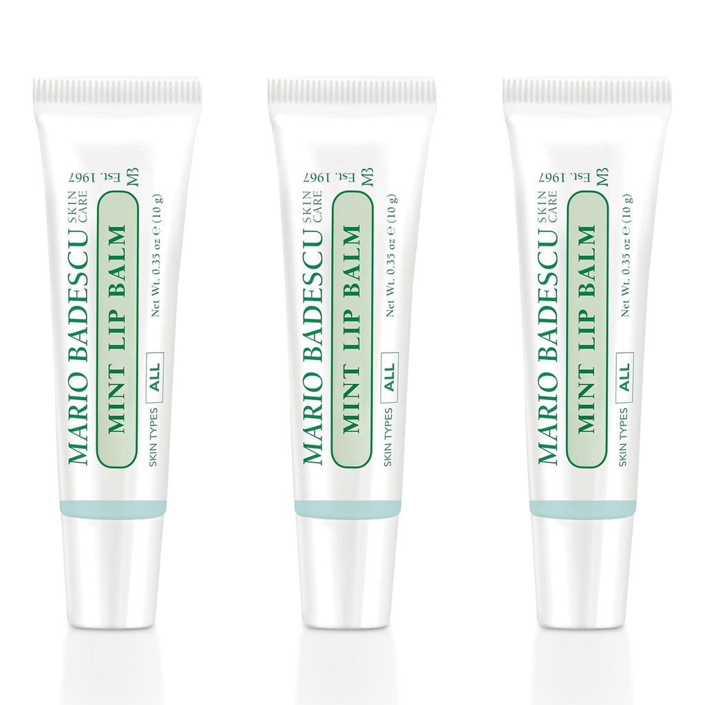 Buy now Mario Badescu Moisturizing Lip Balm for Dry Cracked Lips, Infused with Coconut Oil and Shea Butter, Ultra-Nourishing Lip Care Moisturizer for Soft, Smooth and Supple Lips Mint (Pack of 3) at indiglob india