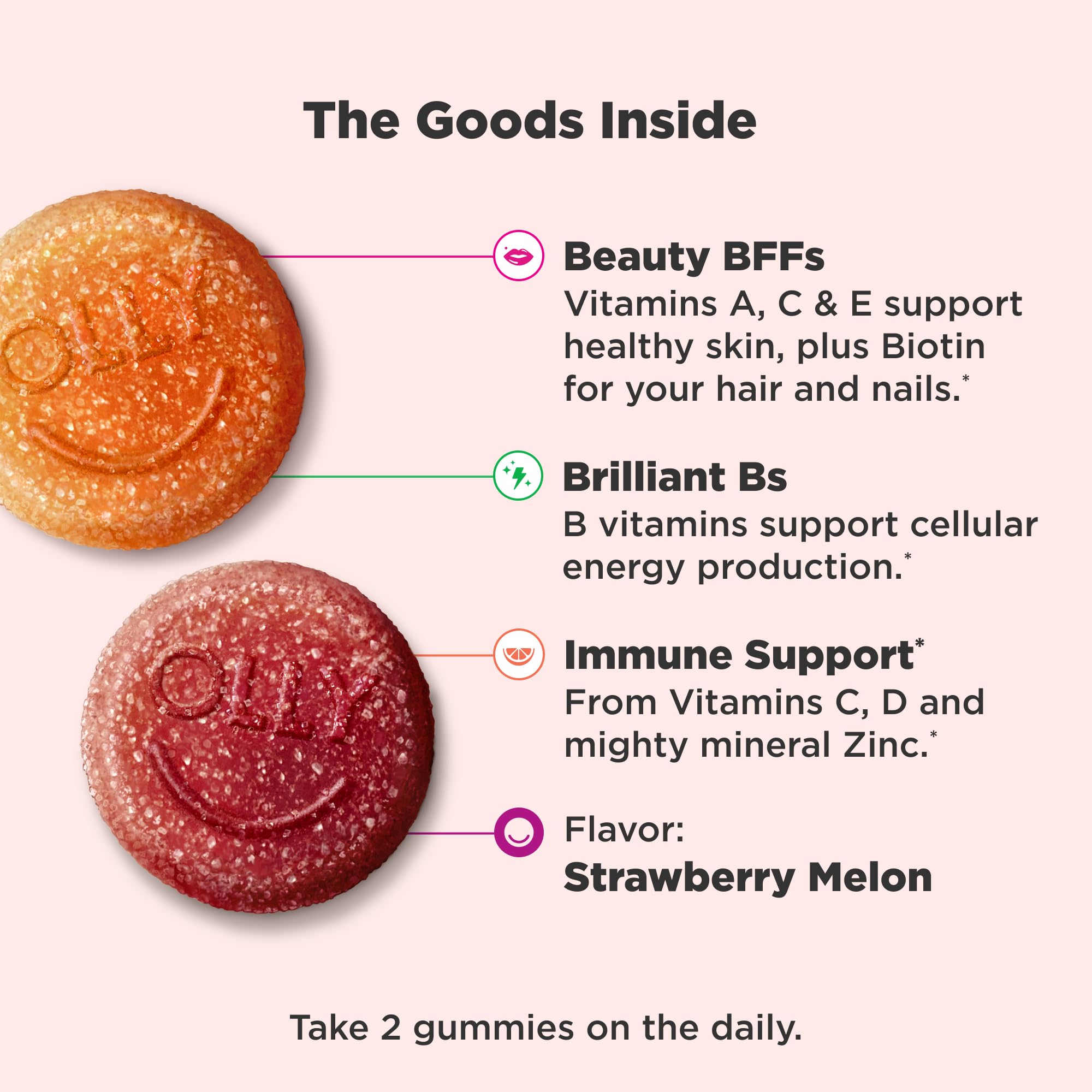 OLLY Teen Girl Multi Gummy, Healthy Skin and Immune Support*- 100 Count