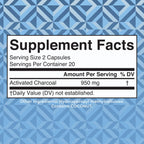 MARYRUTH'S Activated Charcoal Capsules, 950 mg, Non-GMO, Vegan, 40 Count | Substance Adsorption, Derived from Coconut Shells, Vegan Capsules from Pine Trees, Gluten Free