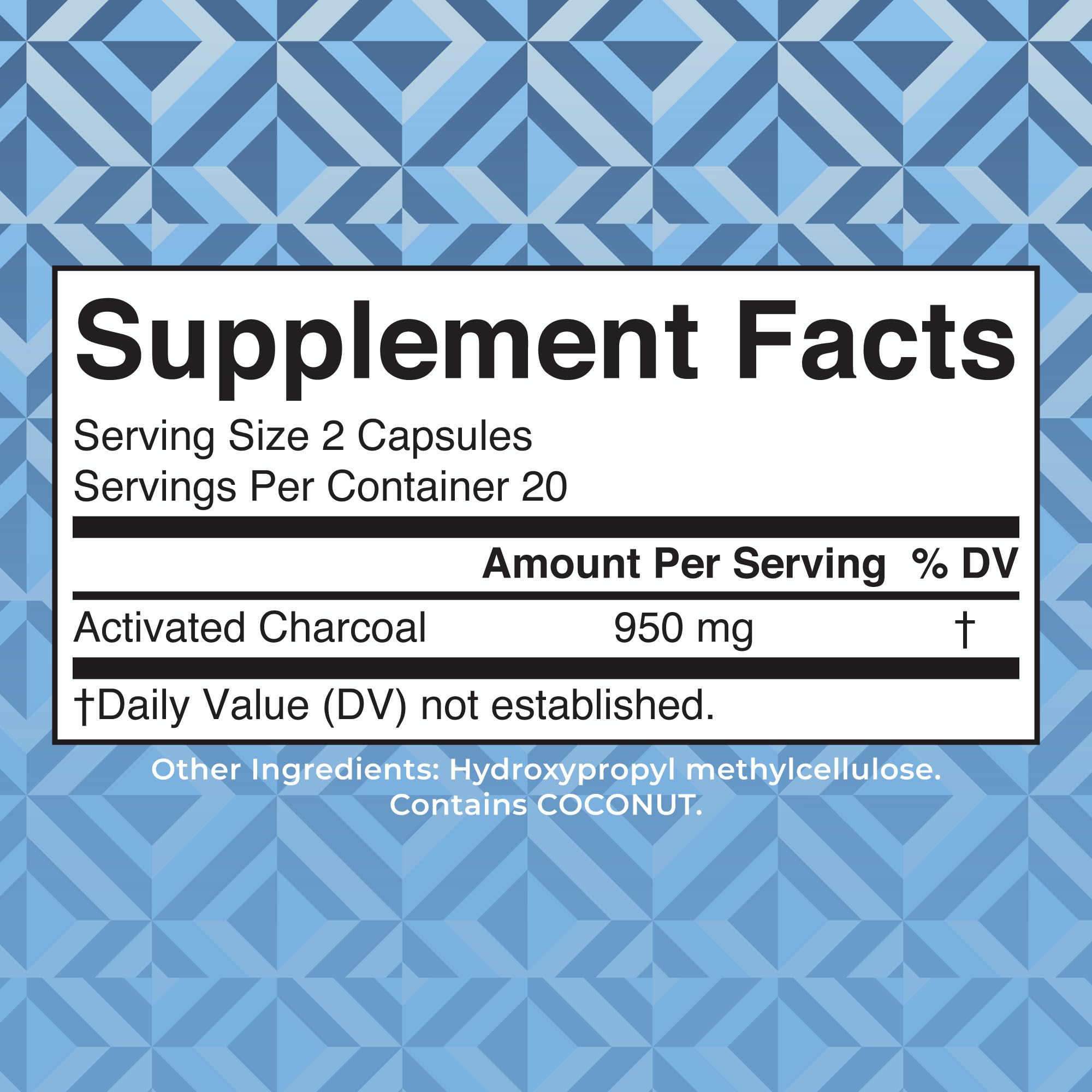 MARYRUTH'S Activated Charcoal Capsules, 950 mg, Non-GMO, Vegan, 40 Count | Substance Adsorption, Derived from Coconut Shells, Vegan Capsules from Pine Trees, Gluten Free