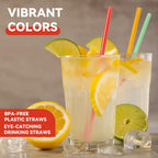 MAQIHAN 100PCS Colorful Plastic Straws Disposable for Party Drinks