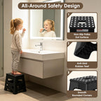HBTower 13 Inch Folding Step Stool, 450LBS Capacity with Safety Lock, Black