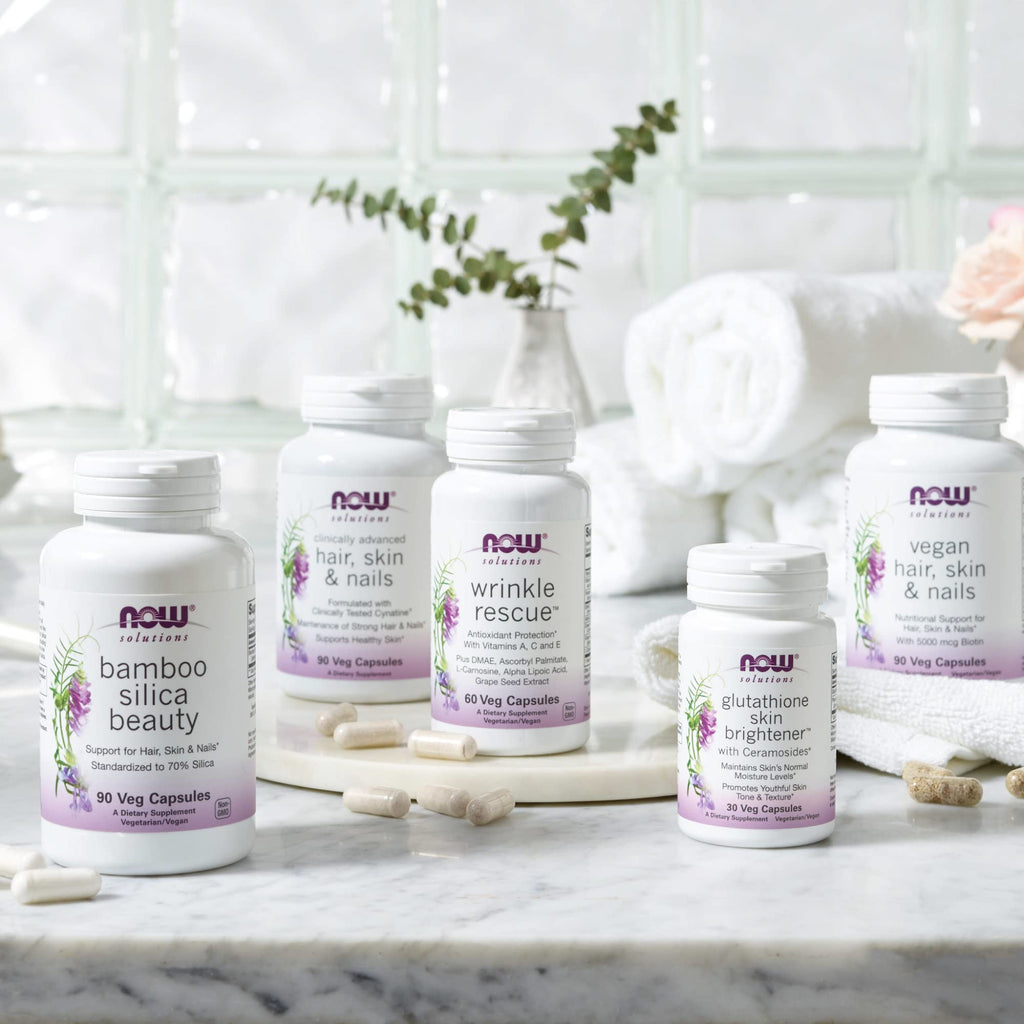 Buy now NOW Foods Solutions, Bamboo Silica Beauty, Support for Hair, Skin & Nails, Standardized to 70% Silica, 90 Veg Capsules at indiglob india
