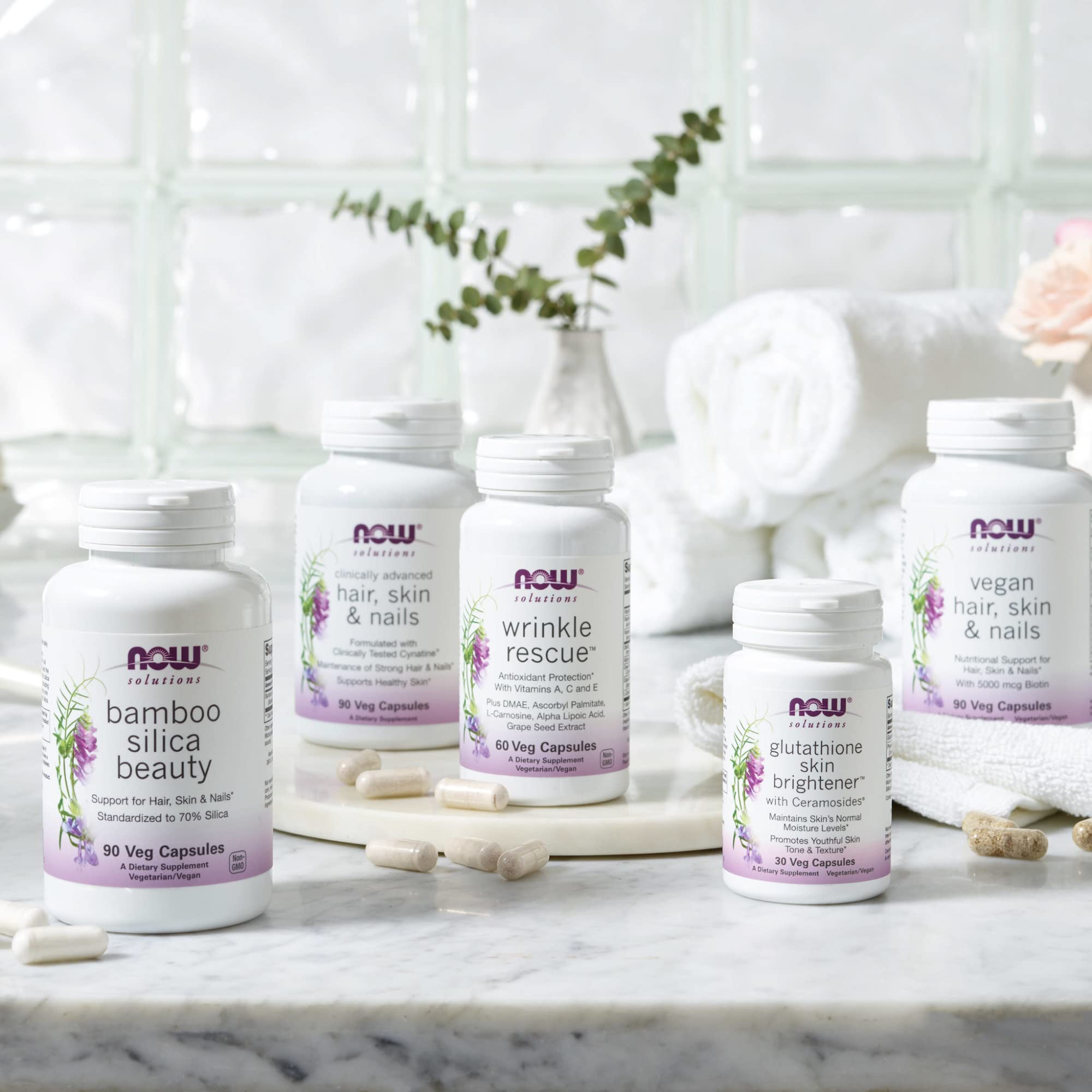 Buy now NOW Foods Solutions, Bamboo Silica Beauty, Support for Hair, Skin & Nails, Standardized to 70% Silica, 90 Veg Capsules at indiglob india