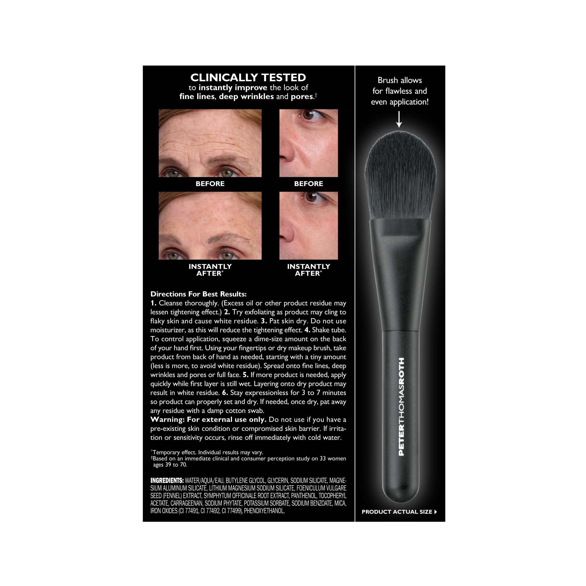 Peter Thomas Roth | Instant FIRMx® Temporary Face Tightener Easy-Wear Formula |For Firming & Smoothing Fine Lines, Deep Wrinkles and Pores