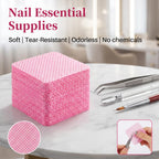 MAQIHAN 600 Lint Free Nail Wipes - Pink Nail Polish Remover Wipes Lint Free Nail Wipes Pads for Gel Nails No Lint Nail Glue Wipes Eyelash Extensions Toallitas Para Uñas Sin Pelusa Nail Supplies