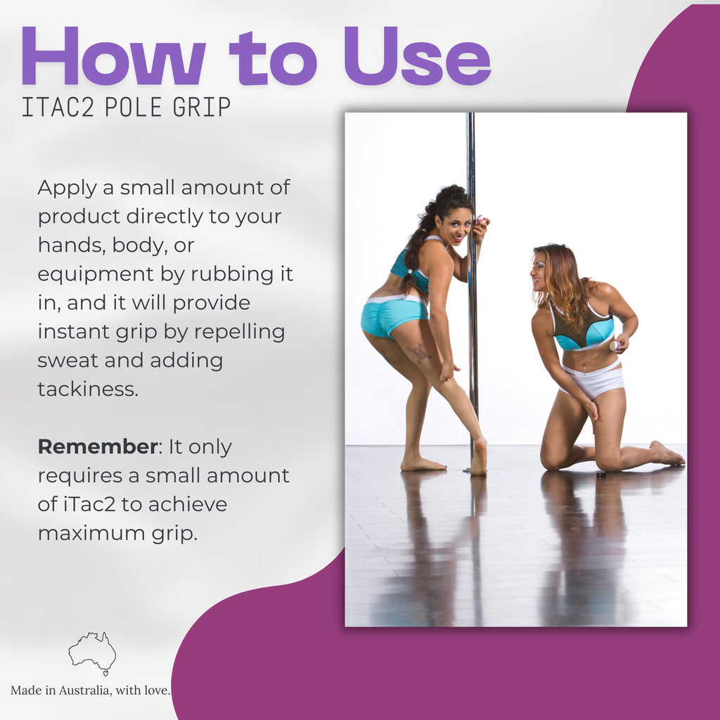 iTac2® Extra Strength Pole Grip (20g / 0.7oz) – Long-Lasting Beeswax Grip Aid for Pole Dancing, Aerial Silks, Fitness & Sports – Natural, Waterproof, Anti-Slip Formula for Dry Hands