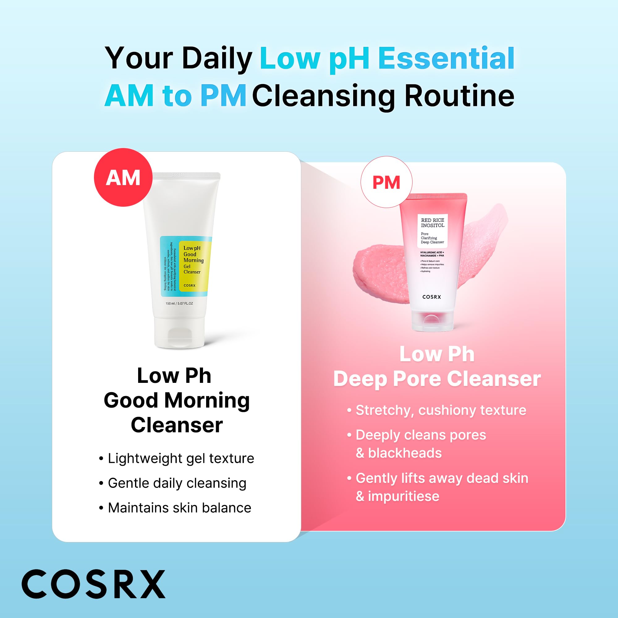 COSRX Low pH Good Morning Gel Face Cleanser, Gentle Face Wash, 5.07 fl oz | Daily Mild Care for Sensitive Skin, Gentle Cleanser, pH Balancing, Tea Tree Oil, Gentle Sebum, Pore Control, Korean Skin Care