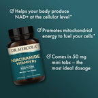 Dr. Mercola Niacinamide Vitamin B3, 50 mg, 270 Tablets (90 Servings)