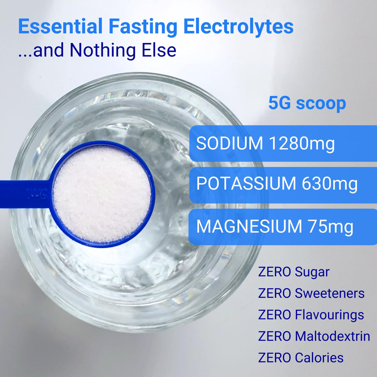Nutri-Align Fasting Salts Electrolytes Powder | 400g Sodium Potassium Magnesium Electrolytes | Pure Unflavoured Electrolytes for Extended and Intermittent Fasting | Sugar Free & Filler Free