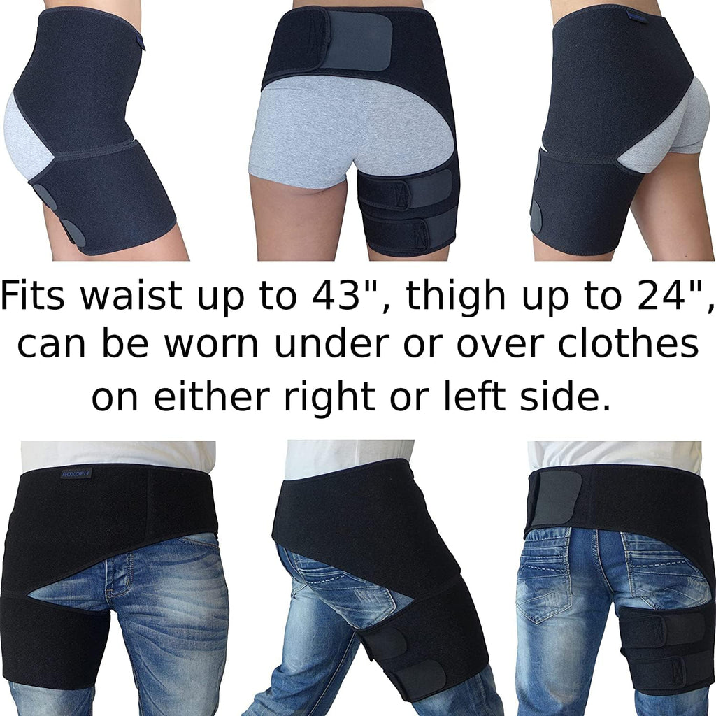 Buy now Hip Brace for Sciatica Pain Relief - Compression Support Wrap for Thigh Injury, Pulled Groin Muscles, Lower Back Pain, Hip FleÑ…Ð¾r Strain, Hamstring Pull, Sacroiliac SI Joint, Sciatic Nerve, Labral Tear - Stabilizer for Men, Women at indiglob india