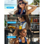 Buy now Portable Neck Fan, 4000mAh Rechargeable Bladeless Cooling Fan with 360° Airflow, 3-Speed Personal Cooler for Women Mom, Stylish Gift for Travel, Gym, Office, Blue at indiglob india
