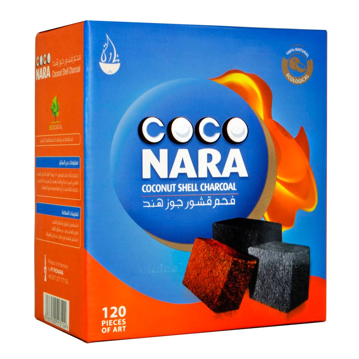 CocoNara Hookah Shisha Natural Charcoals, 120 Count