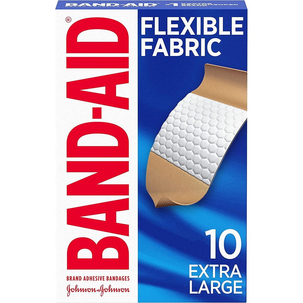 Buy now Band-Aid Adhesive Bandages Flexible Fabric, Extra Large, 10 Count at indiglob india