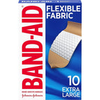 Buy now Band-Aid Adhesive Bandages Flexible Fabric, Extra Large, 10 Count at indiglob india