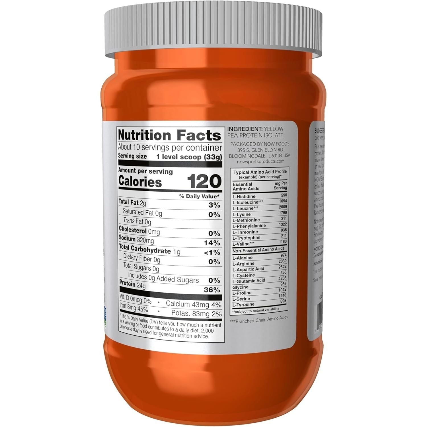 Buy now NOW Foods Sports Nutrition, Pea Protein 24 g, Easily Digested, Unflavored Powder, 12-Ounce at indiglob india
