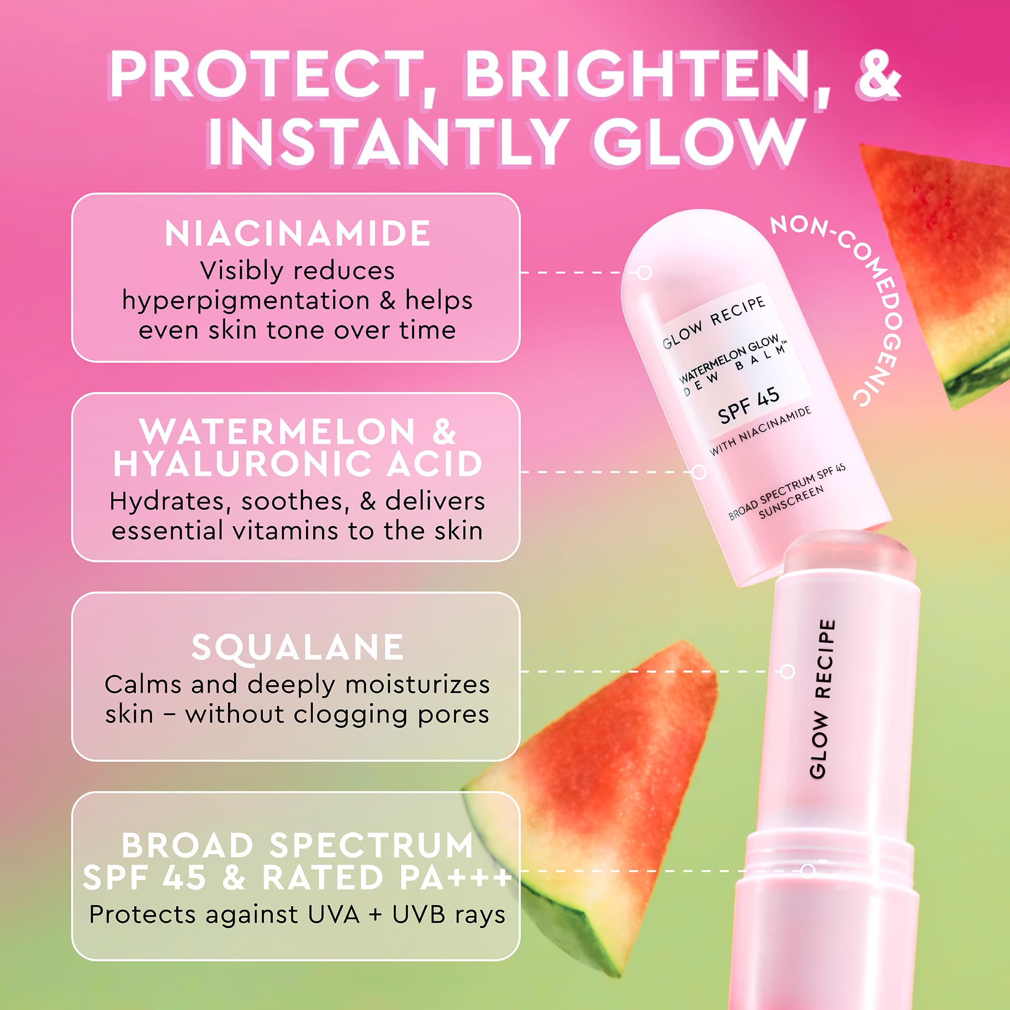 Buy now Glow Recipe Face Sunscreen Stick SPF 45 - Travel Size Roll On Korean Sunscreen with Hydrating Hyaluronic Acid & Niacinamide for a Dewy Glow - No White Cast (.58oz) at indiglob india