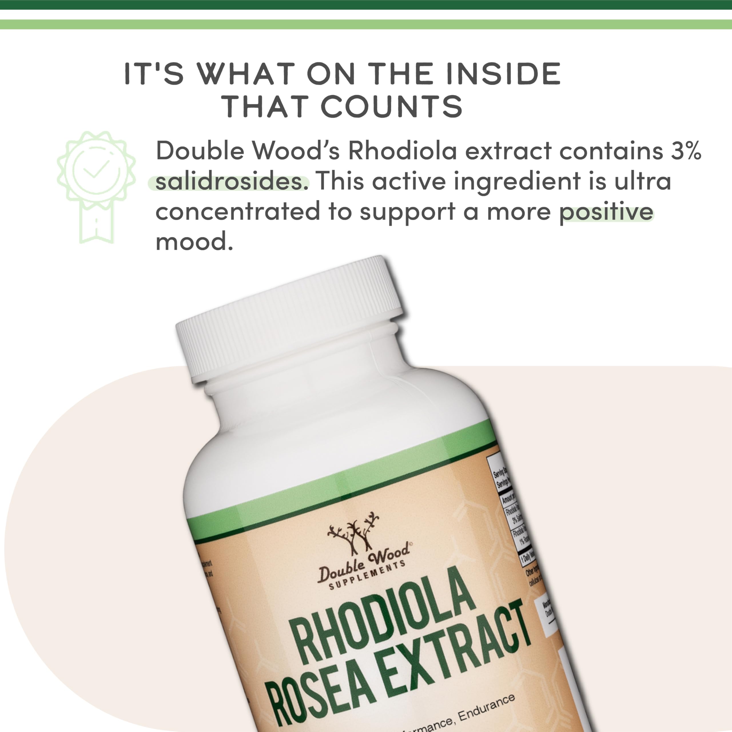 Rhodiola Rosea 500mg, Standardized, Stress, Focus + Energy, 120 Capsules | Stress, Focus + Energy Supplement, Verified Rosavin/Salidroside Ratio, Calm Energy (No Jitters), Vegan, 4-Month Supply