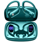 Buy now bmani Ear Buds Wireless Earbuds Bluetooth Headphones with 80H Playtime LED Display Case, Over-Ear Hook with Mic, Stereo Sound, Easy Button Controls, Sports Earphones for Running Workout Gym Black at indiglob india