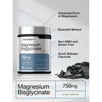 Horbäach Magnesium Bisglycinate | 120 Capsules | 750mg | Non-GMO and Gluten Free Supplement