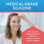 ScarAway Clear Silicone Scar Tape, Medical-Grade Cut-to-Size Silicone Strip for Surgery, Burn, Hypertrophic & Keloid Scars, Self-Adhesive, Water-Resistant, 60” x 1.6” Tape Roll