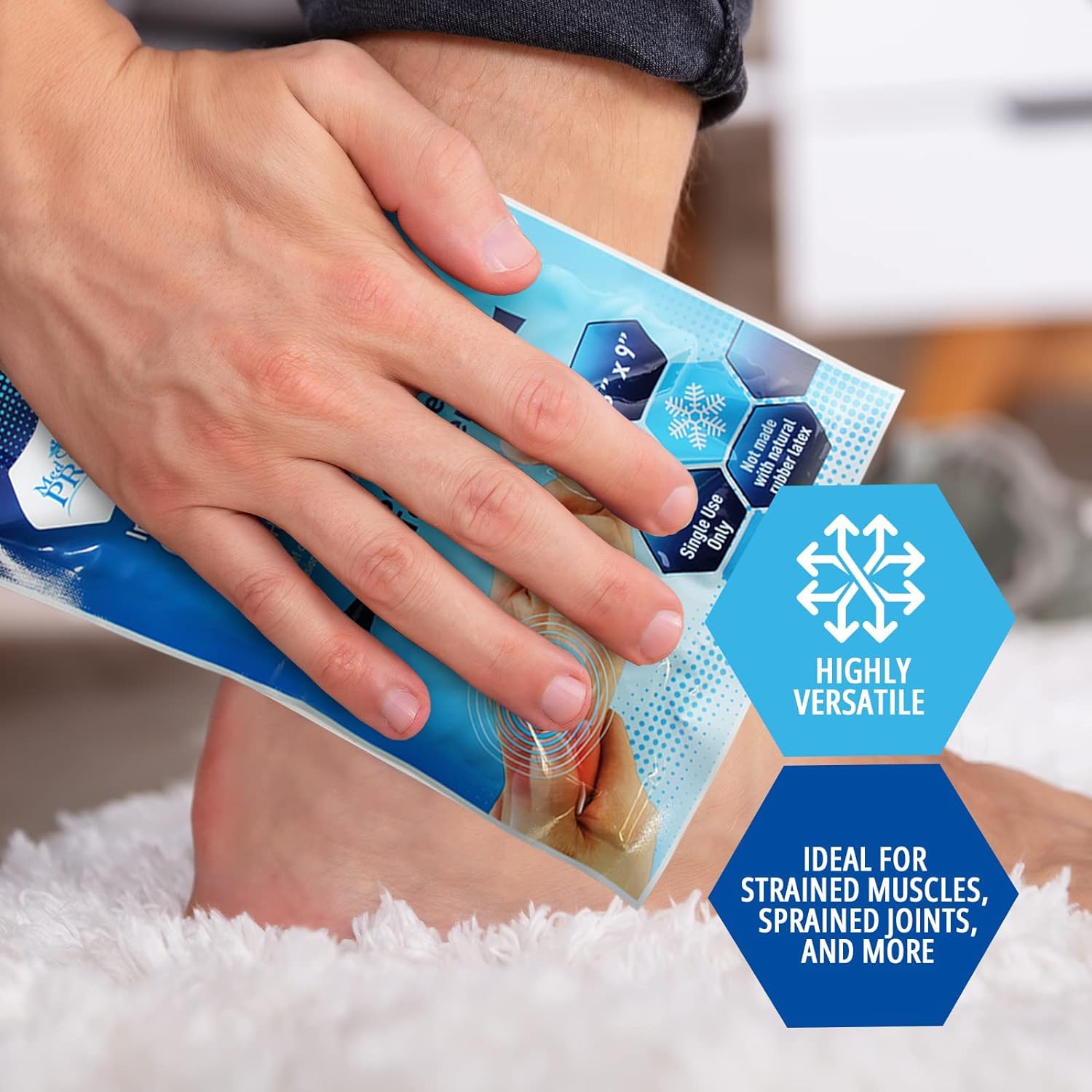Buy now MED PRIDE Instant Cold Pack First Aid Kit Ice Pack for Injuries and Pain Relief, No Freezer Needed, 5in X 6in (6 Count (Pack of 1) Clear) at indiglob india