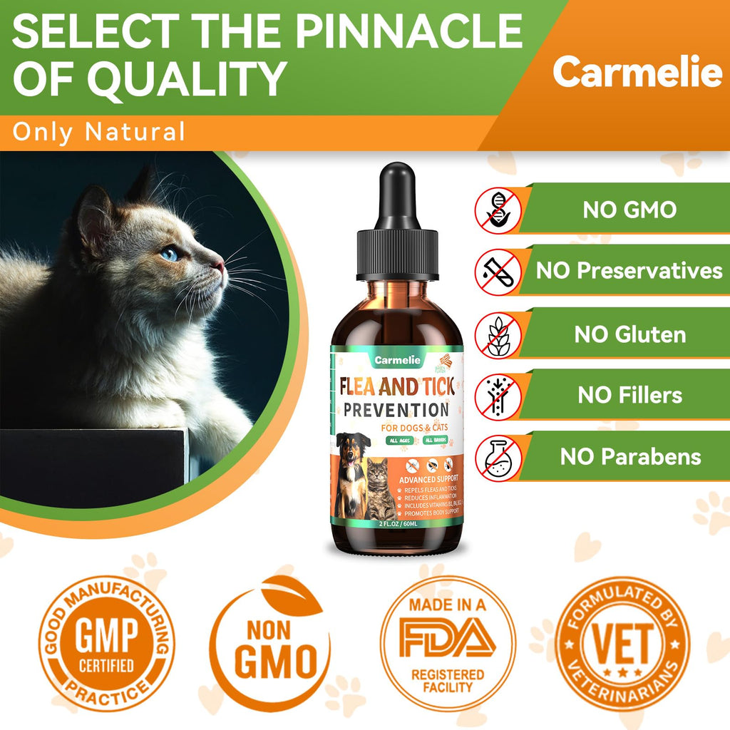 Oral Flea and Tick Prevention for Dogs and Cats with Vitamin 60ml- Bacon